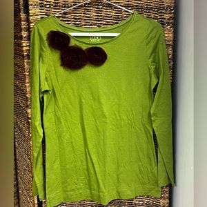 LOGO- Womens, Small, Green w/ red flowers, Pre-‎ Owned, Long sleeved